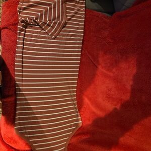 Old Navy Rust and White Striped Midi Dress